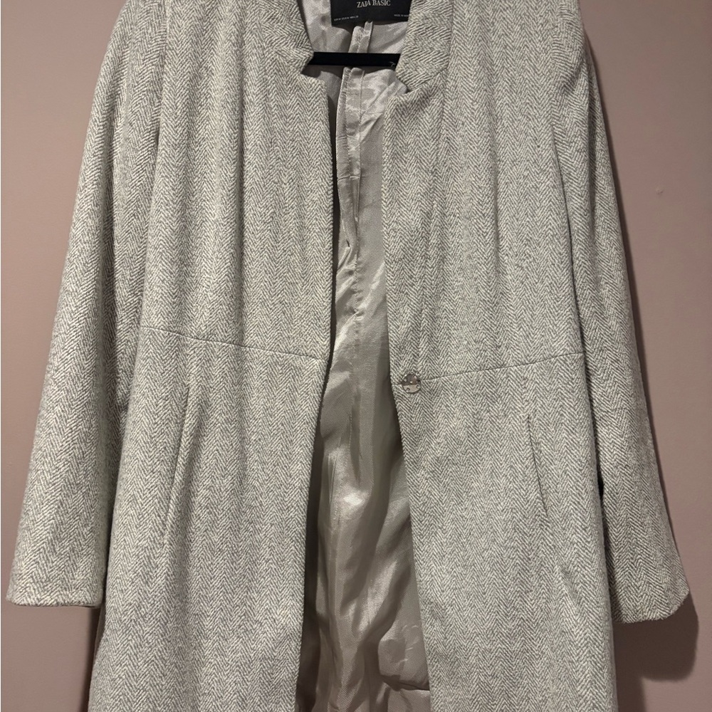 Zara Light Gray Trench Coat